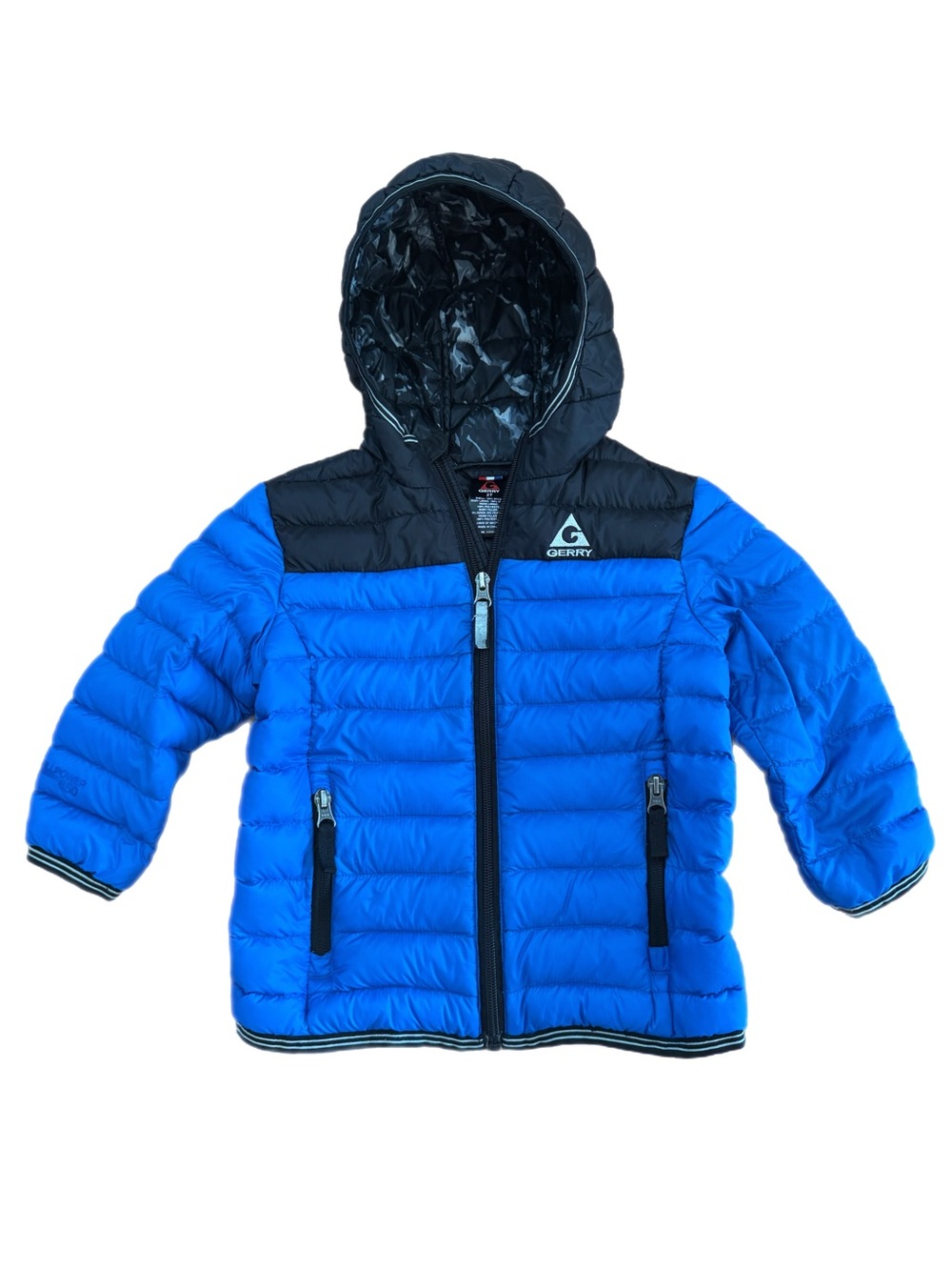 GERRY Kids' Toddler McKinley Quilted Down Puffer Hooded Jacket in Ocean Size 2T